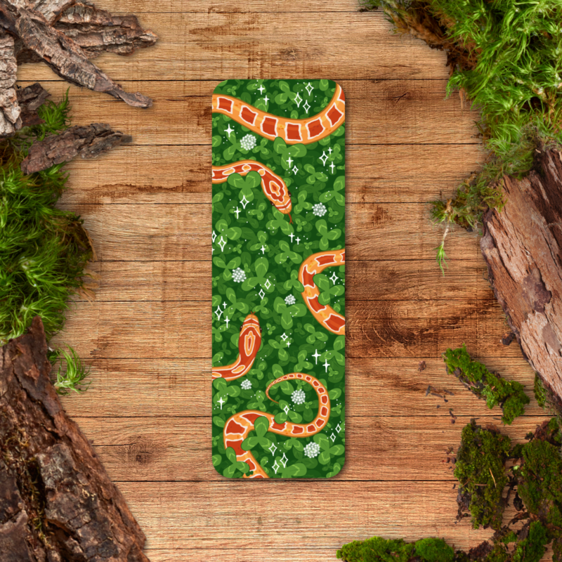 Bookmark - Clover Field - Reverse Okeetee Corn Snake