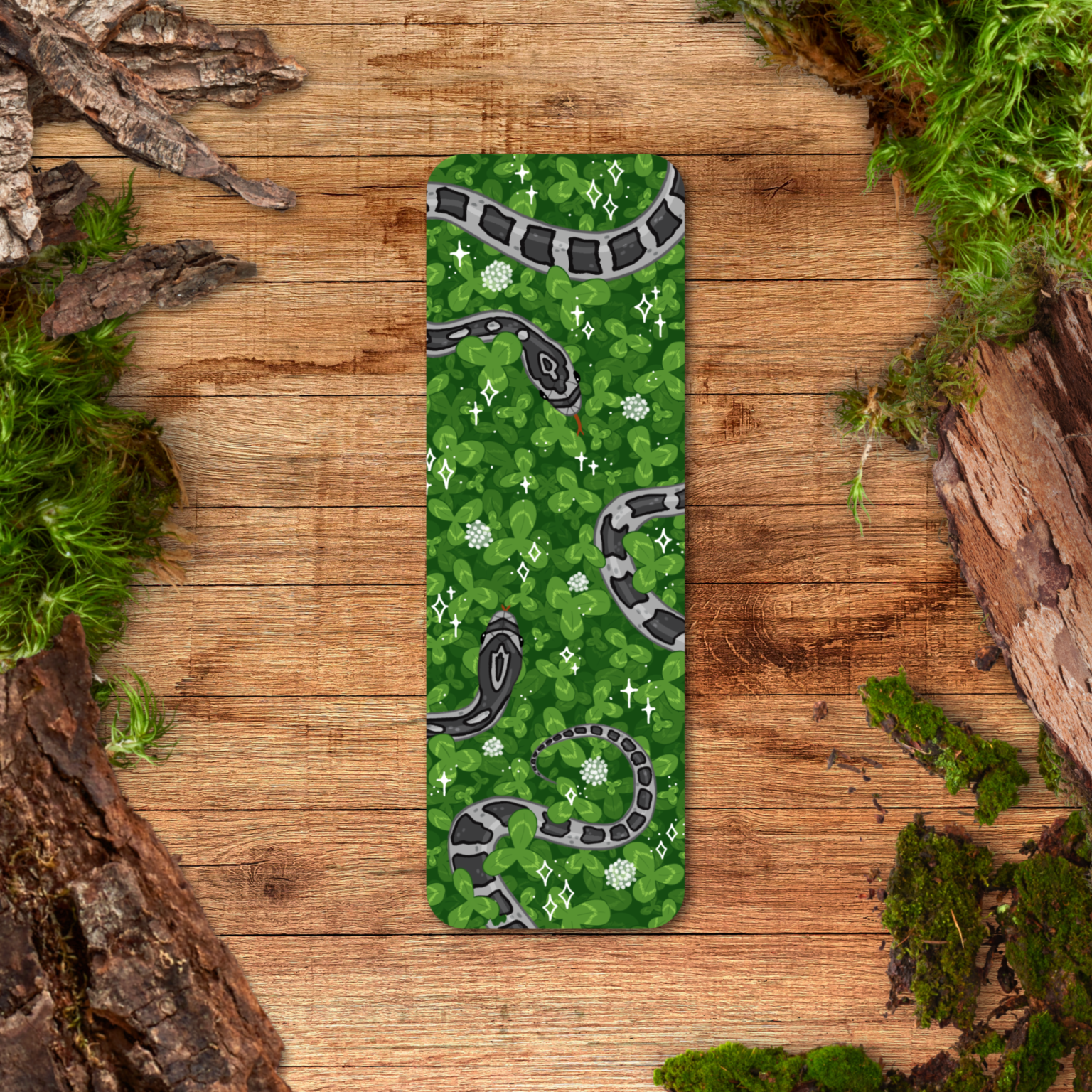 25 Bookmark - Clover Field - Anery Corn Snake